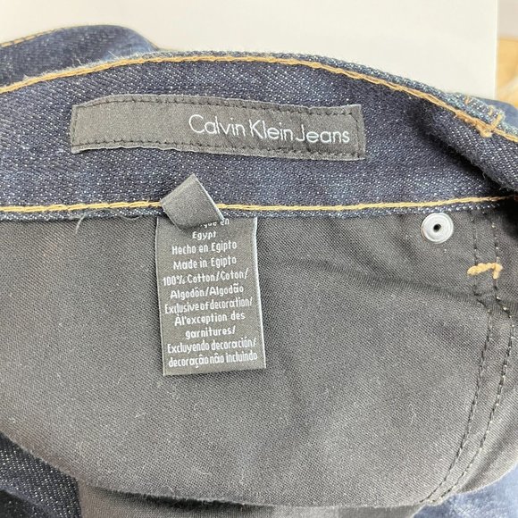 Calvin Klein Jeans Straight Cut Dark Wash Bootcut Jeans SIZE 34 - Picture 2 of 8
